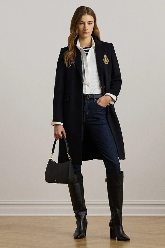 Lauren Ralph Lauren cappotto in lana 297958509 blu navy
