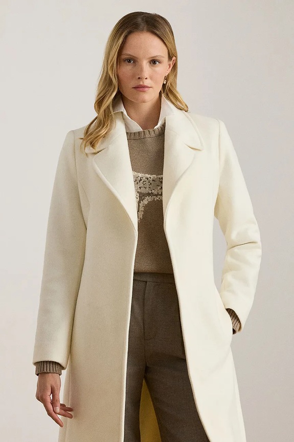Odzież Lauren Ralph Lauren płaszcz wełniany 297962169 beżowy