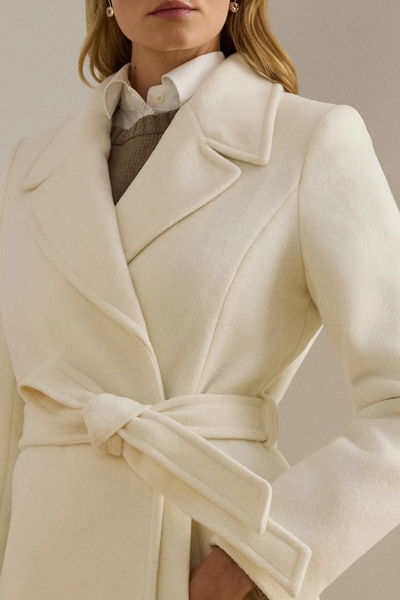 Lauren Ralph Lauren płaszcz wełniany beżowy 297962169