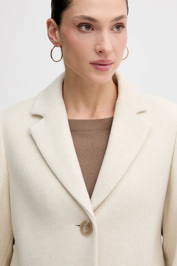Sisley płaszcz wełniany beżowy 2JJYLN04N