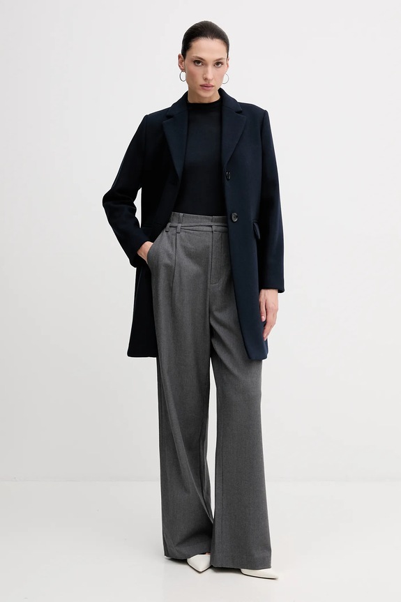 Sisley gyapjúkabát 2JJYLN04N sötétkék AW25