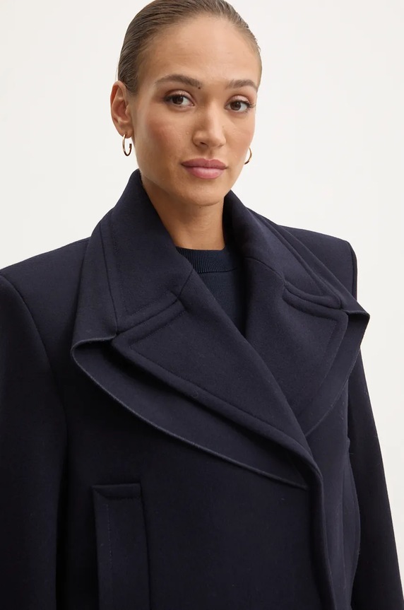 Victoria Beckham płaszcz wełniany granatowy 1424WCT005790A