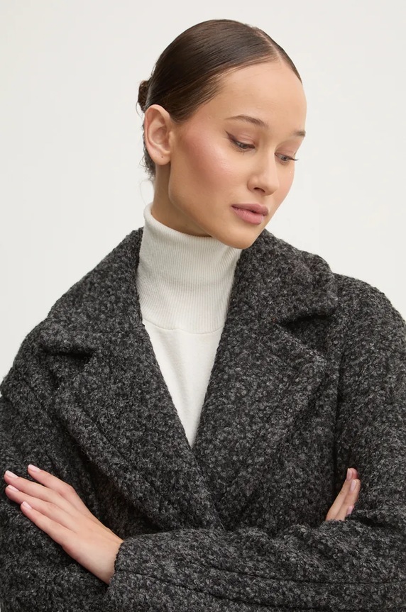 Desigual płaszcz z domieszką wełny AMBERES szary 24WWEW50