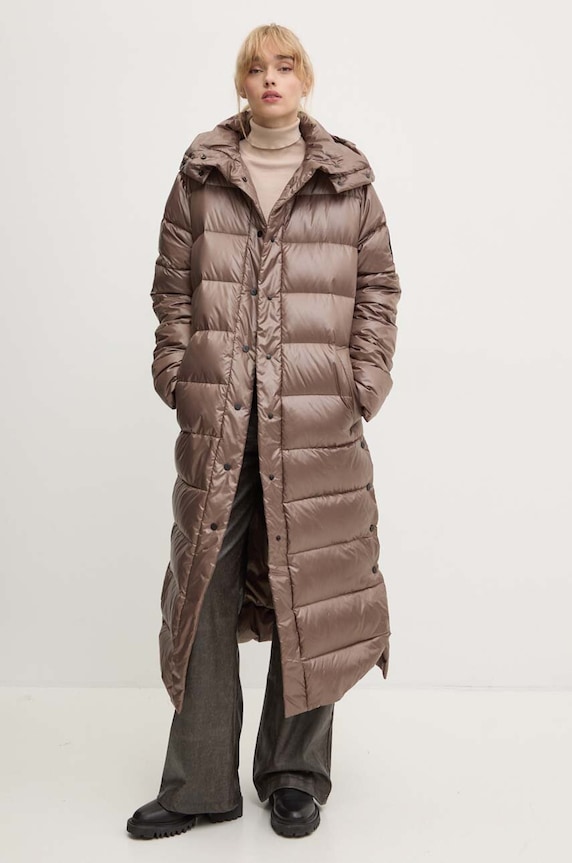 Μπουφάν με επένδυση από πούπουλα MMC STUDIO PL ICELAND καφέ ICELAND.COAT