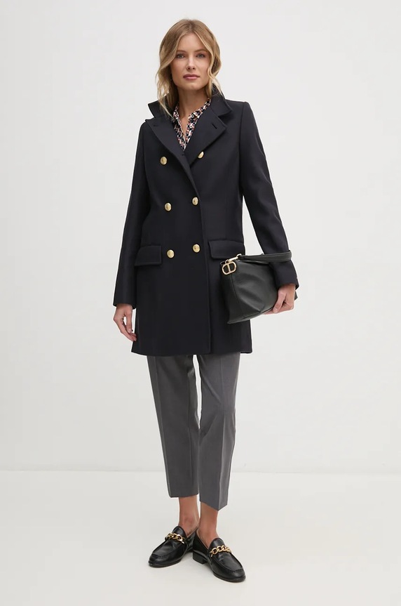 Vuneni kaput Tommy Hilfiger WW0WW42732 mornarsko plava AW24