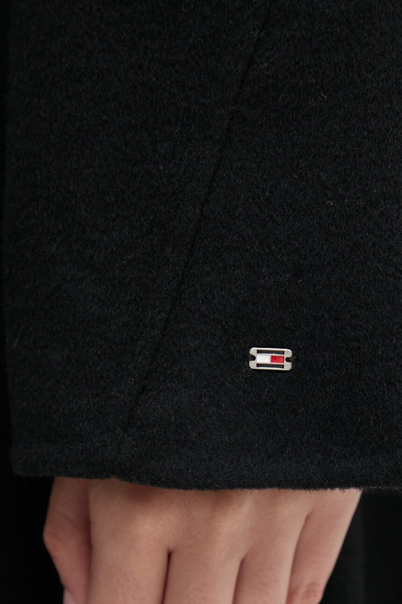 Tommy Hilfiger palton de lana WW0WW43603 negru