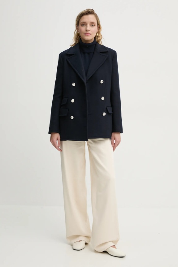 Theory geaca de lana O0901404 bleumarin AW24