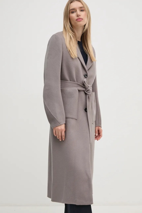 Odzież DIANE VON FURSTENBERG płaszcz wełniany DVFCL3S004 szary