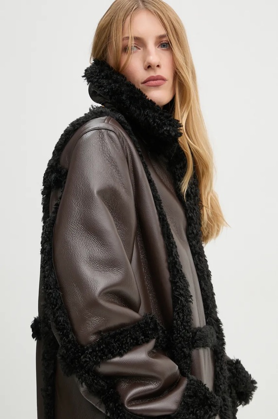 Παλτό Stand Studio Patrice Coat 61100.9010 καφέ