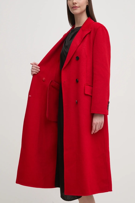 Pedro del Hierro palton din lana 7528336 rosu