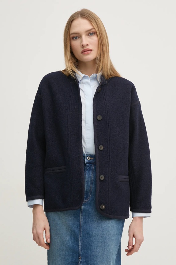 Hoss Intropia gyapjú dzseki sötétkék 5438456