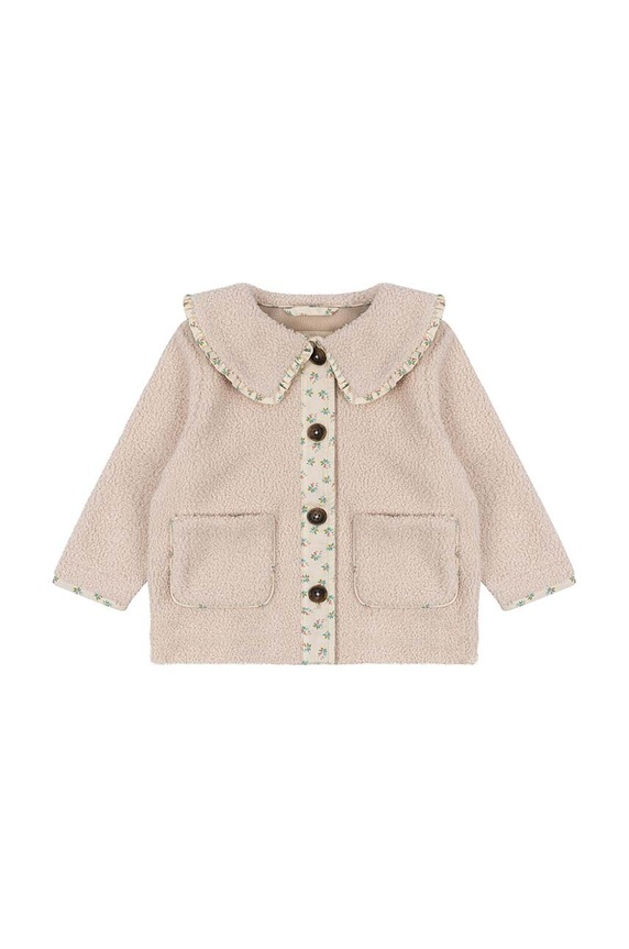 Konges Sløjd płaszcz dziecięcy GRIZZ COLLAR JACKET GRS KS101234 beżowy AW24