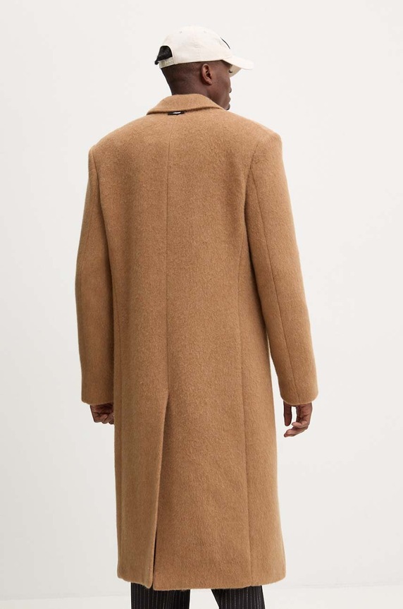Odzież MSGM płaszcz wełniany 3740MC04.247503 brązowy