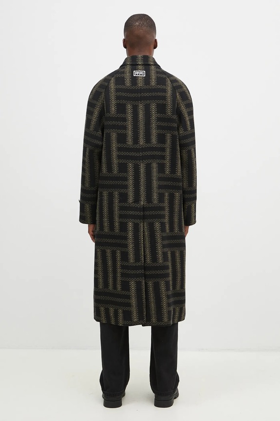 Clothing Kenzo wool coat Weave Overcoat FE65MA0329JB.99 black