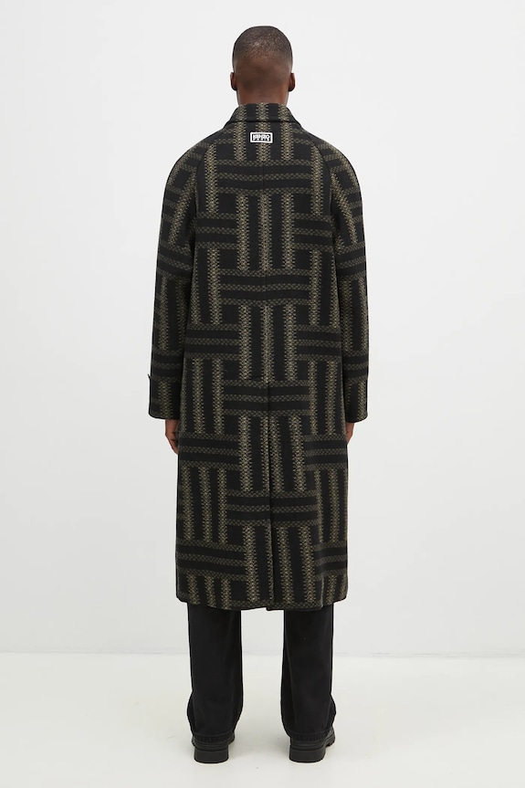 Clothing Kenzo wool coat Weave Overcoat FE65MA0329JB.99 black