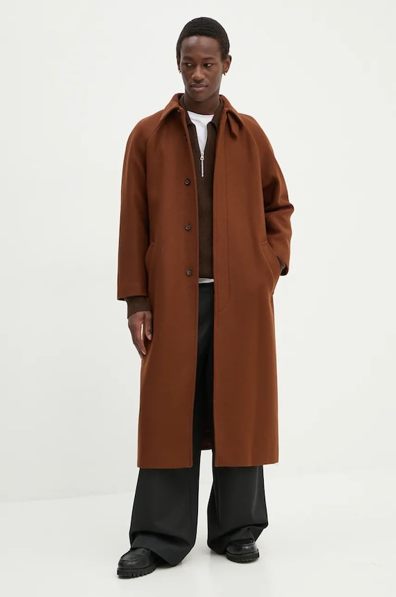 Μάλλινο παλτό A.P.C. manteau gaia καφέ WVBDE.F01533