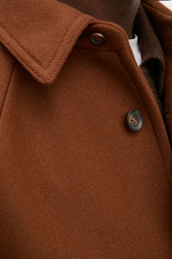 Μάλλινο παλτό A.P.C. manteau gaia WVBDE.F01533 καφέ