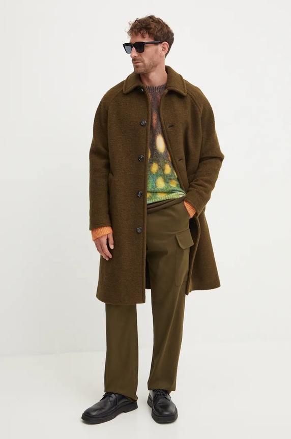 A.P.C. płaszcz manteau gaston WVBCA.H01516 zielony AW24