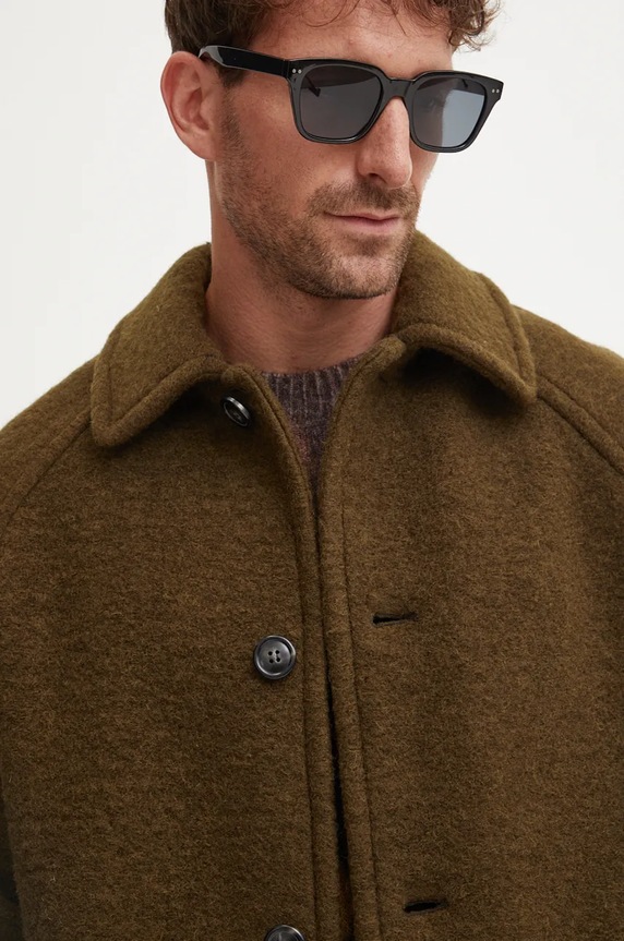 A.P.C. płaszcz manteau gaston WVBCA.H01516 zielony