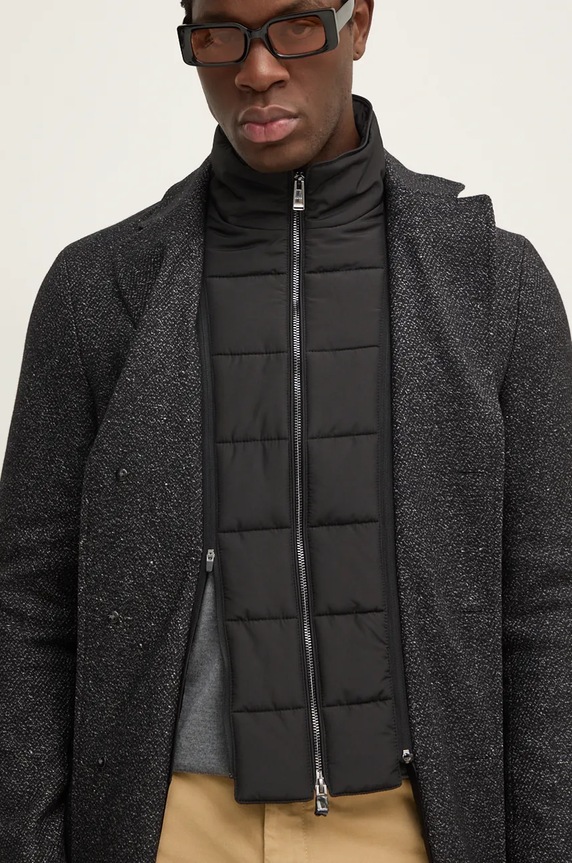 Παλτό από μείγμα μαλλιού BOSS μαύρο 50528177