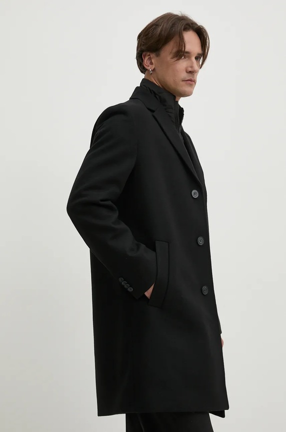 HUGO gyapjúkabát fekete 50528836