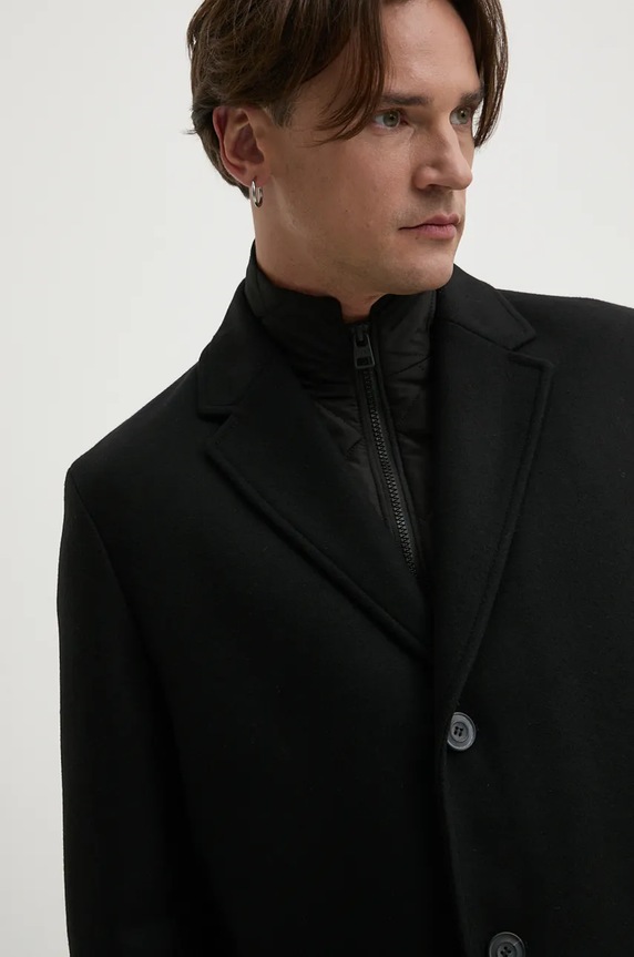 HUGO gyapjúkabát 50528836 fekete