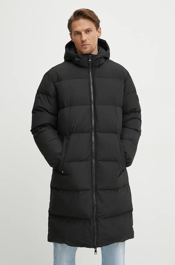 Tommy Hilfiger geaca de puf cu captuseala negru MW0MW37368