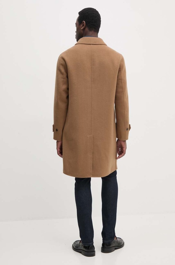 Ρούχα Μάλλινο παλτό Tommy Hilfiger MW0MW37395 καφέ