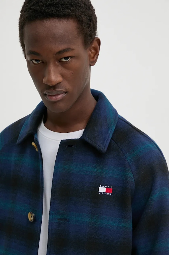 Tommy Jeans palton din lana multicolor DM0DM20608