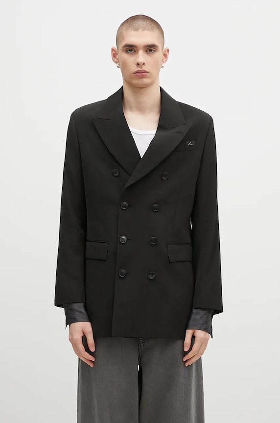 Martine Rose wool blazer Double Breasted Short Coat with lining black 328WT05006