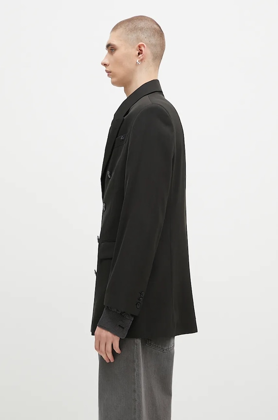 Martine Rose wool blazer Double Breasted Short Coat 328WT05006 black AW24