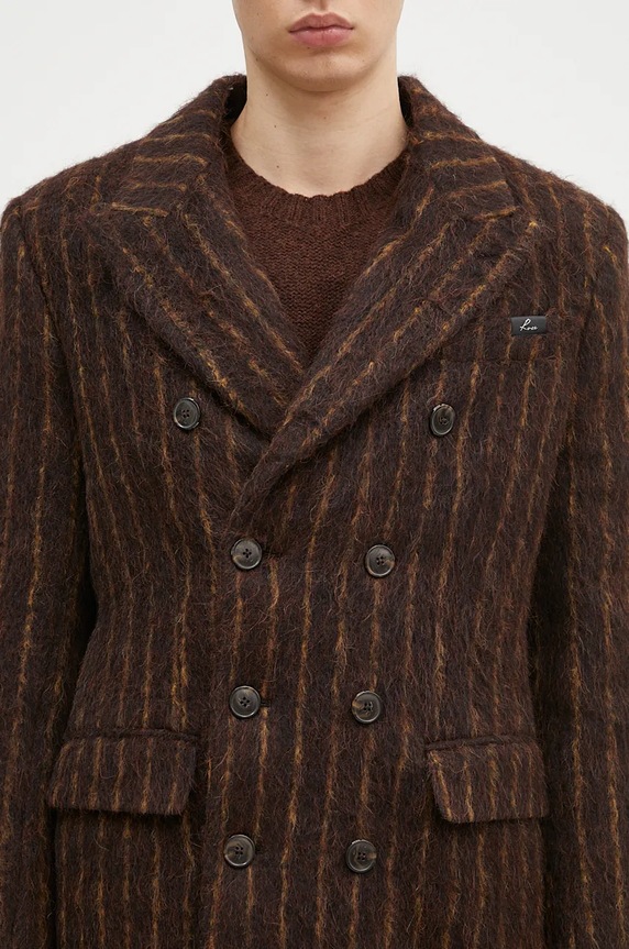Шерстяное пальто Martine Rose Double Breasted Short Coat коричневый 328WT02702