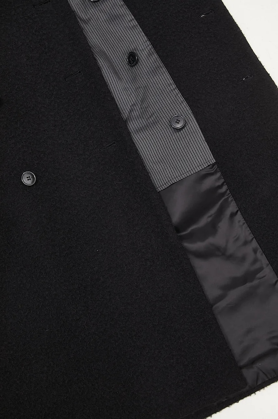 Martine Rose wool coat Double Breasted Shirt Overcoat 325WT07001 black