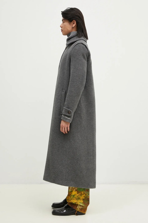 Вовняне пальто Fiorucci U01FMOCO244WO01GY01 сірий AW24
