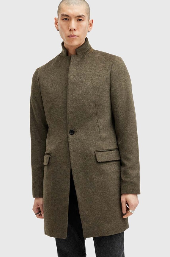AllSaints cappotto con aggiunta di lana HARGROVE COAT M038OB verde