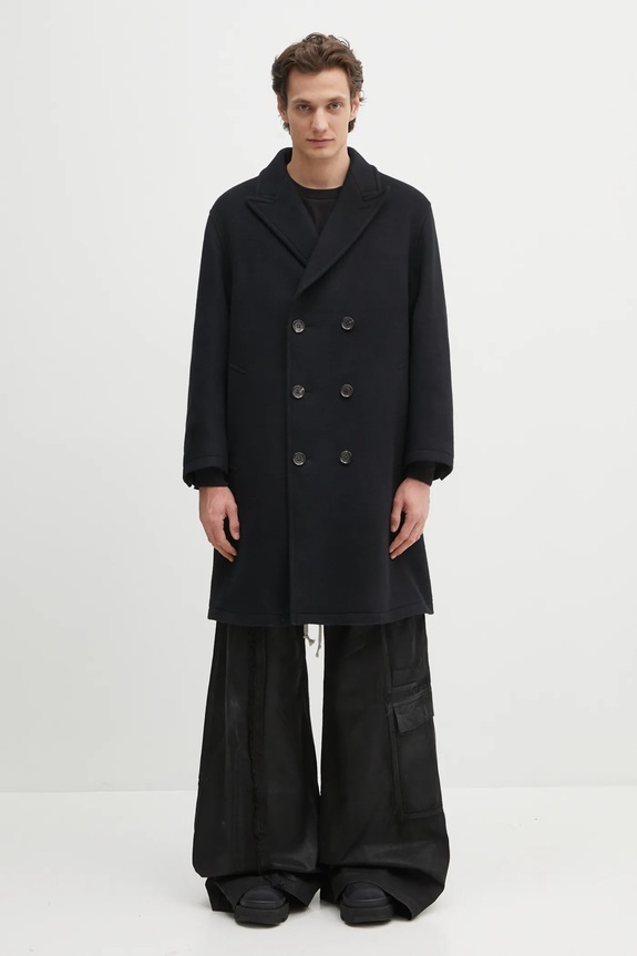 Wacko Maria cappotto in lana Double Breasted transitorio nero 24FW.WMO.CO02