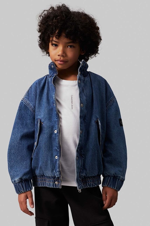 Dětská riflová bunda Calvin Klein Jeans riflovina modrá IB0IB02180.9BYH