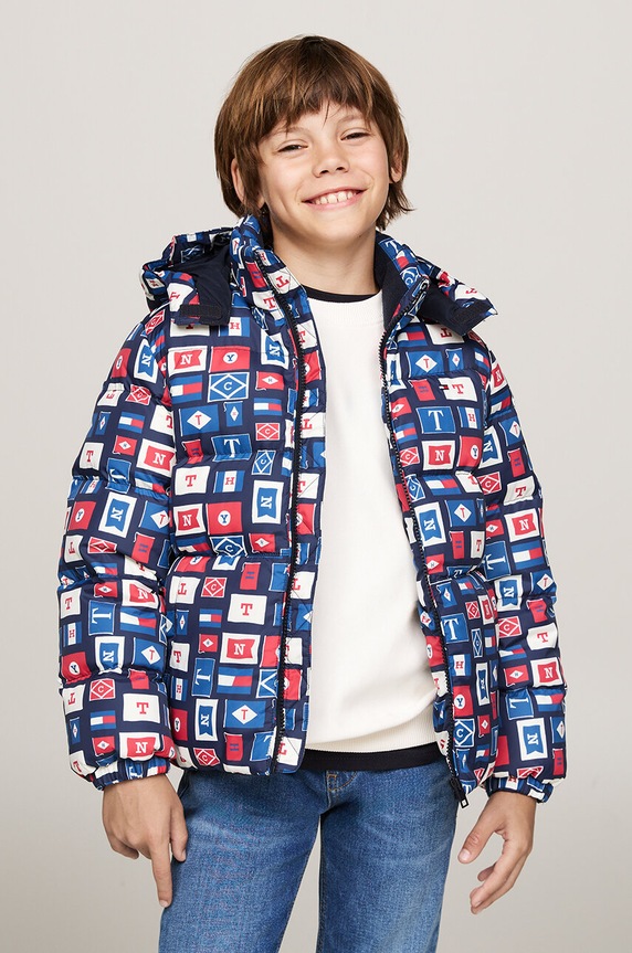 Dječja jakna Tommy Hilfiger Planet friendly plava KB0KB08341.9BYH.98.122