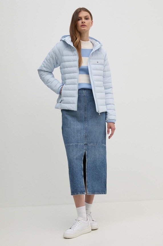 Péřová bunda Tommy Hilfiger WW0WW42350 modrá AW24
