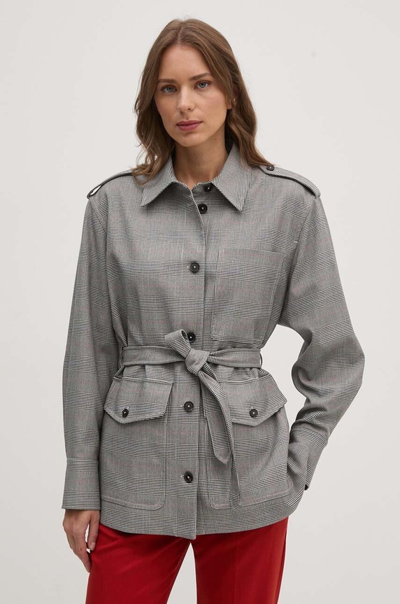 Bunda Tommy Hilfiger WW0WW43316 sivá AW24