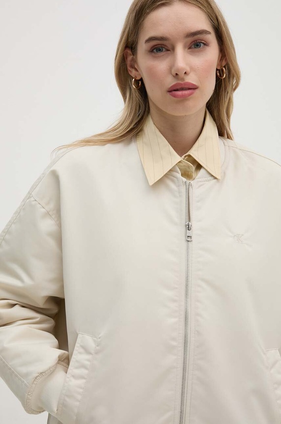 Bomber jakna Calvin Klein Jeans bež J20J223874