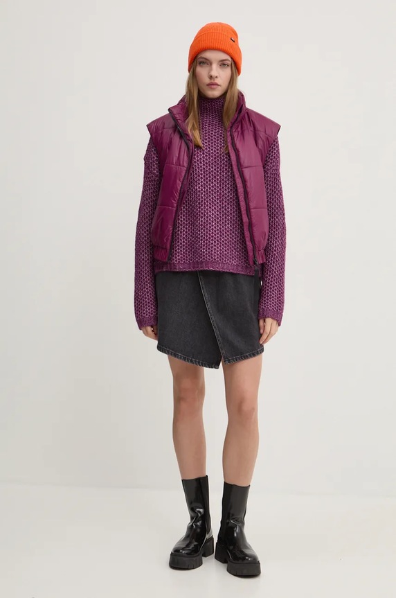 Αμάνικο μπουφάν HUGO 50522514 μωβ AW24