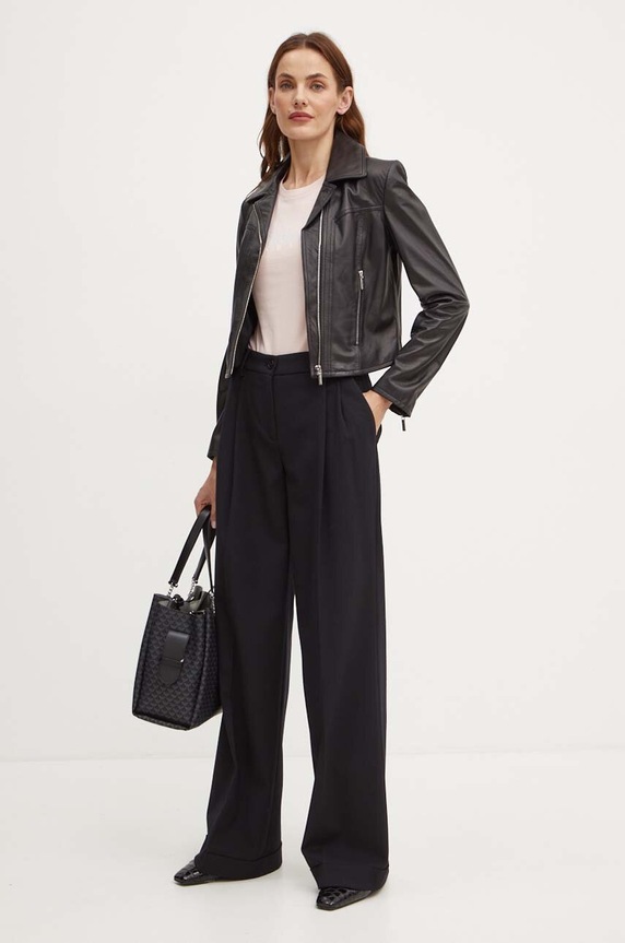 Кожено яке Armani Exchange 6DYB50.YLP3Z черен AW24