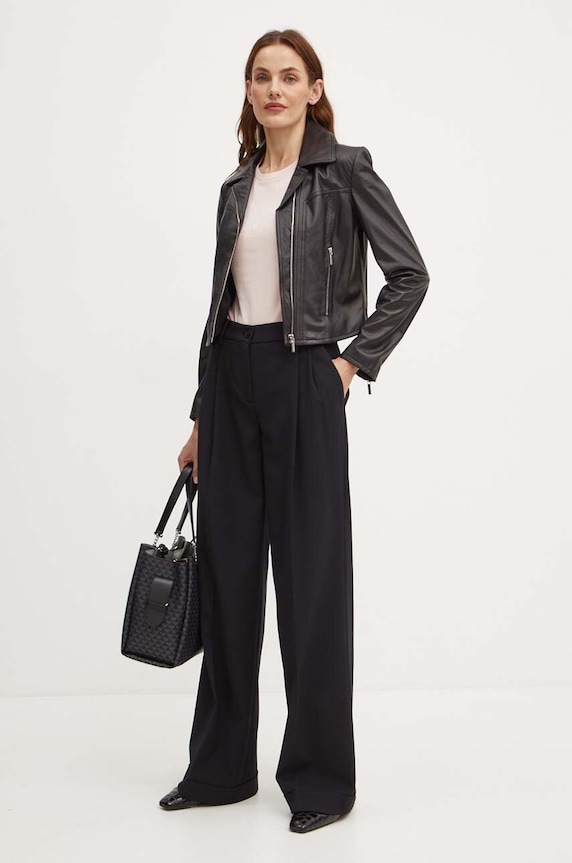 Кожено яке Armani Exchange 6DYB50.YLP3Z черен AW24