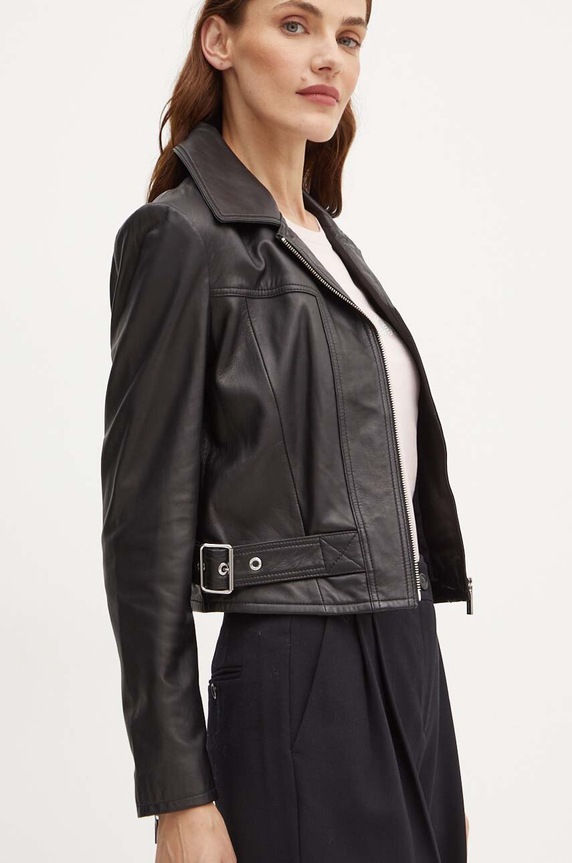 Кожено яке Armani Exchange черен 6DYB50.YLP3Z