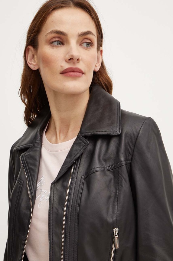 Кожено яке Armani Exchange 6DYB50.YLP3Z черен