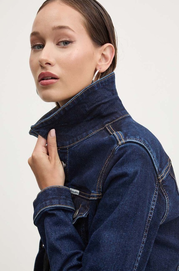 Rifľová bunda Guess Jeans tmavomodrá W4YN55.D5CB1