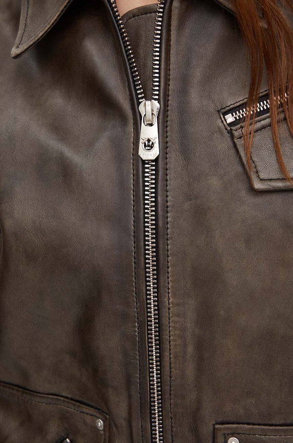 Pinko giacca in pelle 104048.A23U marrone