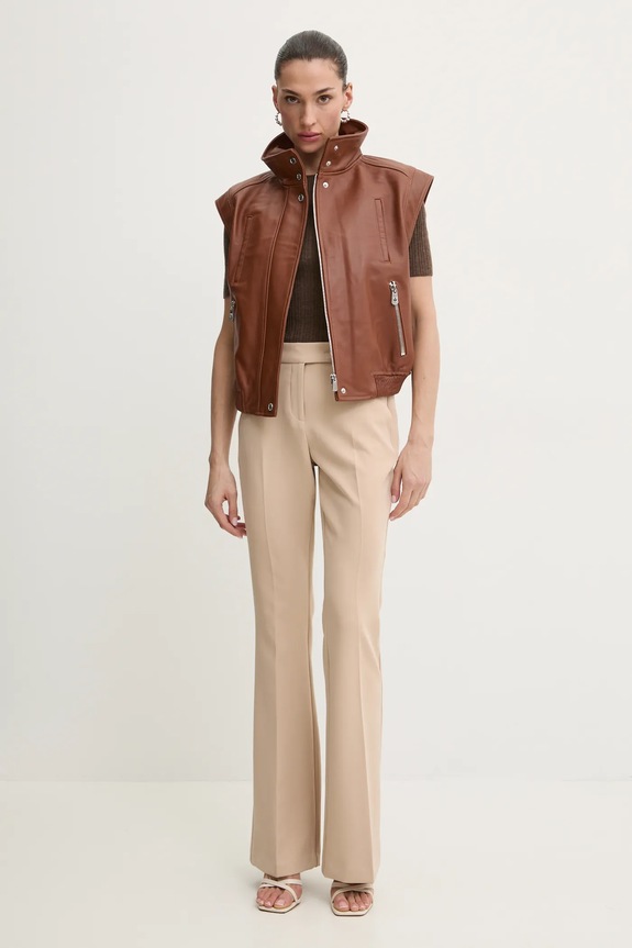 Pinko gilè in pelle 103898.A21L marrone AA00