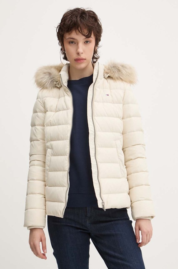 Μπουφάν με επένδυση από πούπουλα Tommy Jeans άλλο μπεζ DW0DW18312